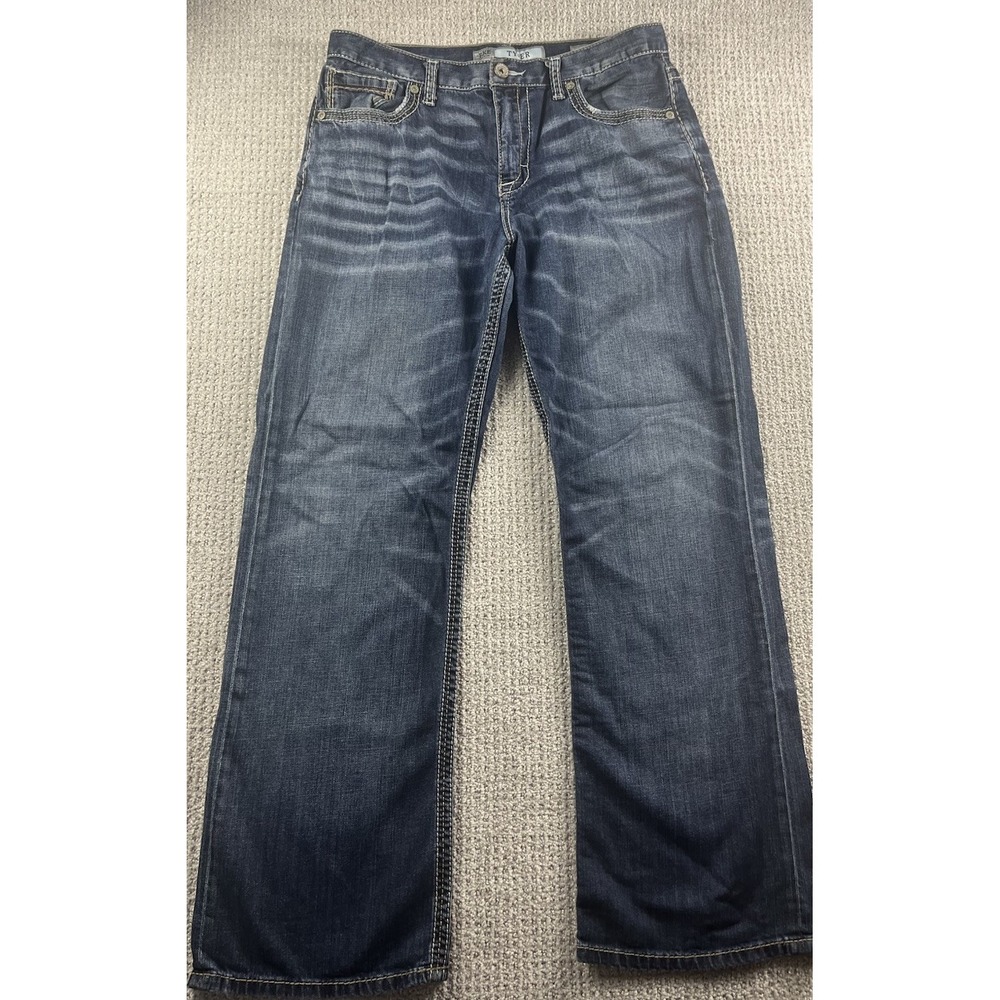 Buckle BKE Jeans Mens 34R Blue Tyler Bootcut Denim Pants Stretch Whiskered 34x31